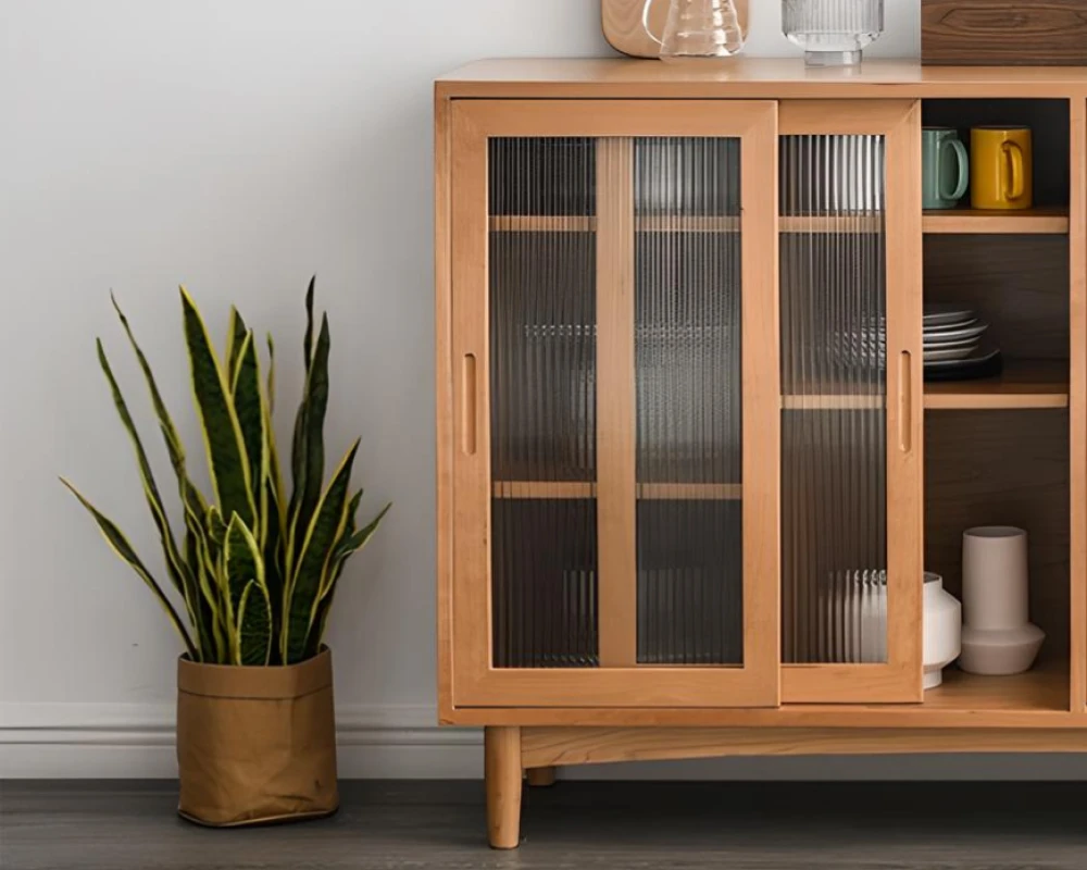 glass front buffet sideboard