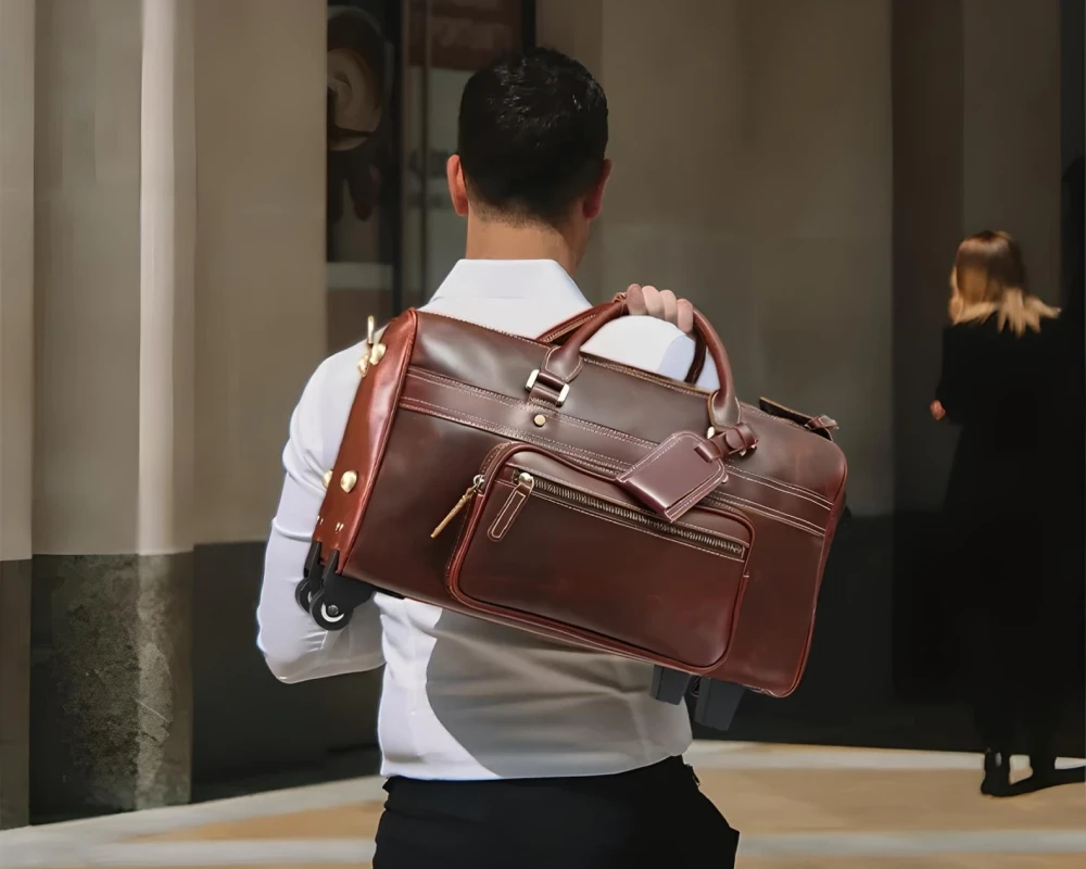 leather carry on